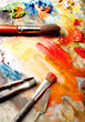 painting brushes and palette painting brushes and palette