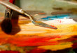 painting brush, pallet and palette painting brush, pallet and palette