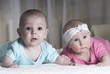 Baby boy and girl