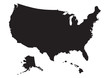 Map of US with flag