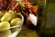 olive con pane e pomodori