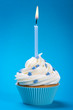 Blue birthday cupcake