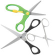 Three vector scissors set (CMYK)