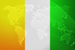 Flag of Ivory Coast metallic map Flag of Ivory Coast metallic map
