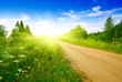 road from sand and perfect summer day road from sand and perfect summer day