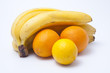 Bananas a lemon and two oranges