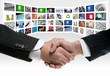 Tech tv video communication screen handshake Tech tv video communication screen handshake