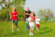 Family playing ballgames