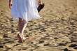 Woman walking on the beach