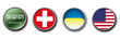 set of 4 national flags - vector buttons