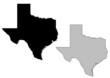 Vector: Texas map. Black and white. Mercator projection. Texas map. Black and white. Mercator projection.