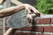 Bricklayer at work