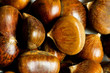 Many chestnuts arranged at the background