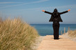 confidently feeling free and good on the sea