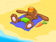 Vector: relaxing rabbit relaxing rabbit