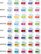 text media graphic and archive icon, set of 2 color