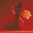 Flamenko dancer with rose on background Flamenko dancer with rose on background