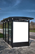 bus stop with blank bilboard HDR 06 bus stop with blank bilboard HDR 06