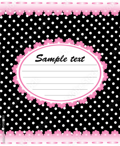 Zoom Not Available : Vector images are scalable to any size. Cute black and pink memo template