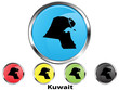 Glossy vector map button of Kuwait