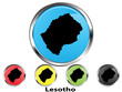 Glossy vector map button of Lesotho