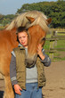 Junge mit Pferd, Haflinger Junge mit Pferd, Haflinger