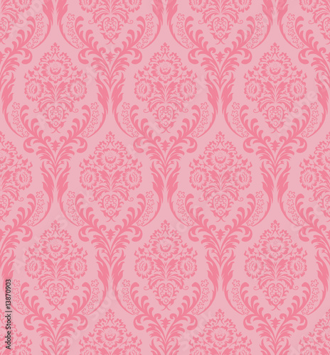 damask wallpaper. Pink seamless damask wallpaper