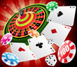 a roulette table with various gambling and casino elements