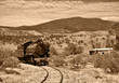steam train coming around the corner