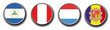 set of 4 national flag vector icons