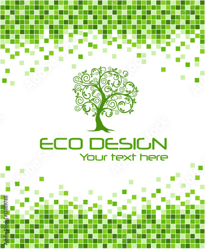 Illustration: Ecological mosaic background Ecological mosaic background