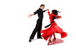 dancers in action isolated on white