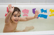 little girl take a bath