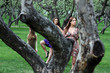 young women in the summer park