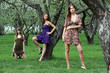 young women in the summer park