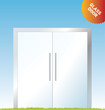 Set of vector outdoor advertising [Glass Doors]