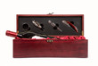 bottle of wine in box with accessories