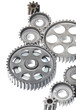 gears engagement on white background