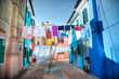 Linens dry outdoors