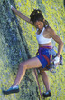 Female rock climber.