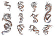 chrome collection of figures on a white background