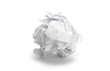 boule de papier froissé isolé sur fond blanc