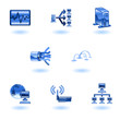 A glossy computer network and internet icon set