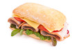 Ciabatta bread sandwich stuffed meat,cheese and vegetables Ciabatta bread sandwich stuffed meat,cheese and vegetables