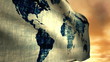 (1051) One World Sunset Flag Blowing