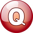 Q character button - red 3d