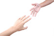 Close-up two hands reaching to each other. Close-up two hands reaching to each other.