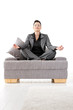 Businesswoman meditating