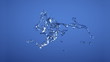 hd 3d water drops flowing in slow motion