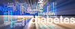 Diabetes wordcloud glowing